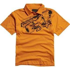   Fox Racing Youth Brazzer Polo Shirt   Large/Day Glo Orange Automotive