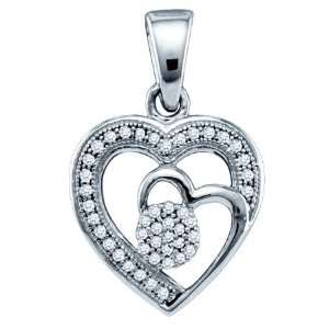   in 10KWG with .15CT Micro Pave Diamond and White Gold Heart Center