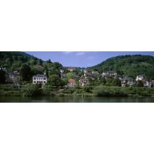 Houses on a Hillside, Neckar River, Heidelberg, Baden Wurttemberg 