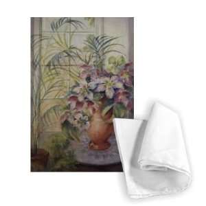  Hellebores on an Italian Table by Karen   Tea Towel 100% 