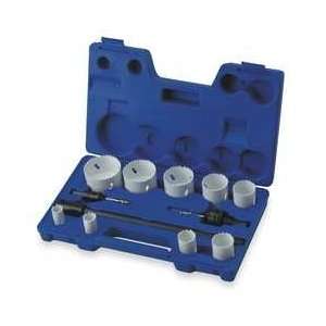  Westward 1VXK3 Hole Saw Kit, Bimetal, 3/4 To 2.5 In, 12 Pc 