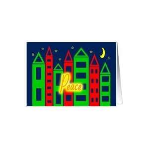 Christmas Greetings from California, Colorful Cityscape Greeting Card 
