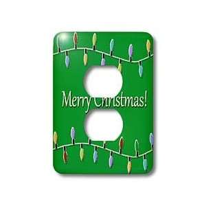  Christmas Design   Christmas Lights on Green   Light Switch Covers 