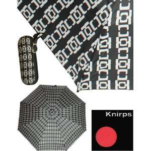  Knirps X1 Compact Print Umbrella Black White Chain Sports 
