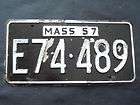1957 Massachusetts License Plate E74 489