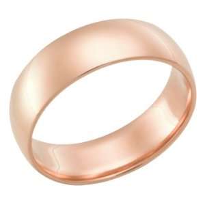  7.0 Millimeters Rose Gold Heavy Wedding Band Ring 18kt 