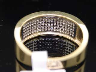 MENS GOLD .5C DIAMOND PAVE WEDDING ENGAGEMENT BAND RING  