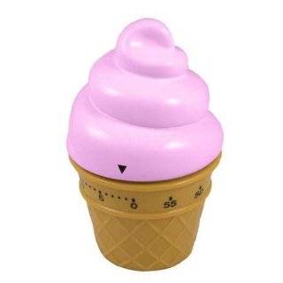 Pink ICE cream CONE shaped kids 60 minute egg TIMER cooking KITCHEN 