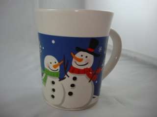 Christmas red gift box happy snow man couple Coffee Mug  