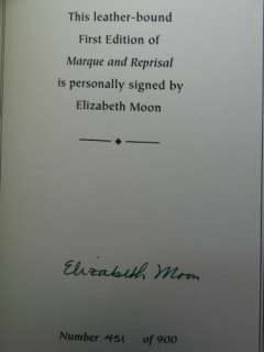 1st, signed by 2, Marque and Reprisal by Elizabeth Moon, Easton Press 