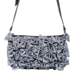  Gray LYDIA Shoulder Bag ~ Faux Leather with Tulle Netting 