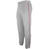  Poly Pant with Piping   Mens   Grey / Red