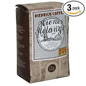 Diedrich Coffee, Wiener Melange, Decaf, Whole Bean, 12 Ounce Bags 