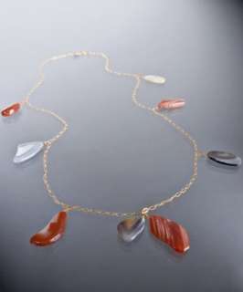 Max grey agate slabs long necklace  