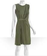 style #315368502 military green stretch jersey gathered waist dress