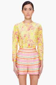 CARVEN Yellow Bubble Print Blouse