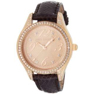 Juicy Couture Womens 1900655 Lively Rose Gold and Plum Leather Strap 