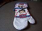 Betty Boop Blue Hearts 3pc Set Potholders Hotpads Ovenmitt items in 