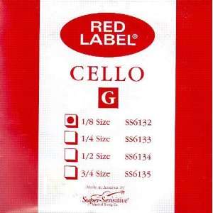 Super Sensitive Cello G Red Label 1/8 Size Orchestra Nickel, SS613 1 