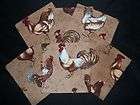 napkins handcrafted rooster chicken theme tea bev 