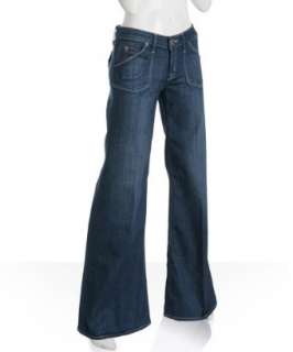 Hudson dark blue lightweight wide leg stretch jeans   up to 70 