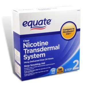 Nicotine Transdermal, Step 2, 14mg 14 Patches, Equate  