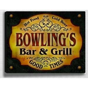  Bowlings Bar & Grill 14 x 11 Collectible Stretched 