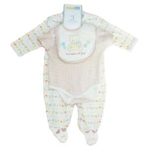   Cotton 3 Piece Baby Bundle of Joy Cream Layette Gift Set, 9 Months
