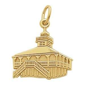   Boca Grande Lighthouse, Florida Charm, Gold Plated Silver Jewelry