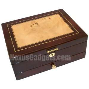   Mapa Lacquer Wooden Jewelry Box with Lock and Key