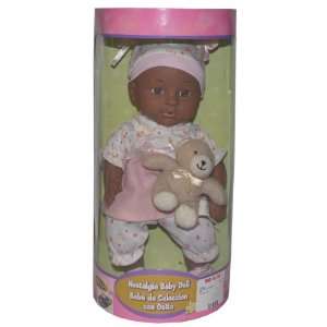  Nostalgia Baby Doll with Teddy Bear   Colors May Vary 