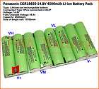 Panasonic Rechargeable Li ion Battery CGR18650 14.8V 4500MAH 4S2P by 