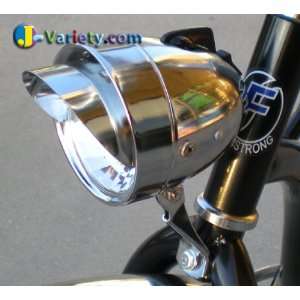 Dynamo Classic Retro Chrome Bicycle Headlight with Visor for Lowrider 