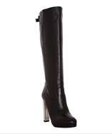 Valentino black leather platform tall boots style# 313561501