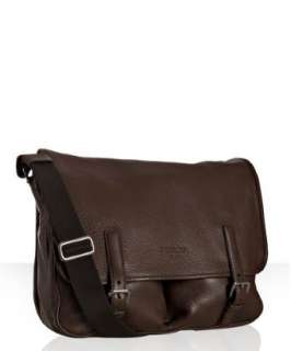 Prada brown leather messenger bag   