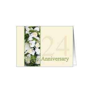  24th Wedding Anniversary White mixed bouquet card Card 