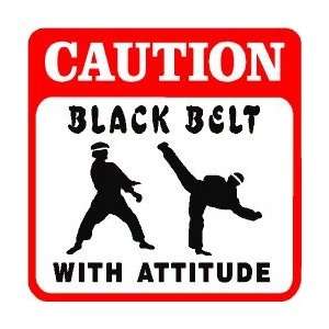  CAUTION BLACK BELT martial arts karate sign