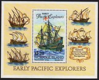 Norfolk 550 561A,562,MNH.Early Pacific Explorers.Ships.  