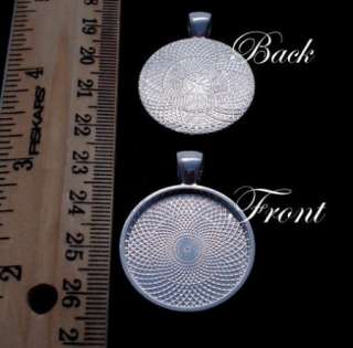 50) Silver Plated 1 Round Pendant Tray Setting Blanks  