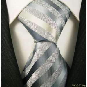  Deng Ying Grey Necktie,Mens Designer Necktie Tie 
