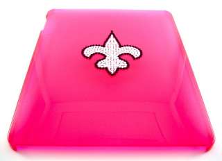 Apple iPad Pink Case Silver Crystal Saints Fleur De Lis  
