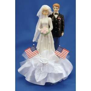 Military Wedding Cake Topper (Shown with Army Figurine)  