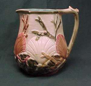 Antique Wedgwood Majolica Shell With Seaweed Pitcher  