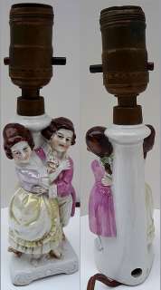   of Dancers Embrace   1895 Victorian PORCELAIN Table Lamp   GERMANY