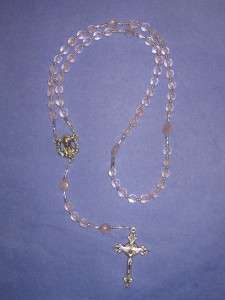 Rose Quartz Semi precious Stone Beaded Rosary, Handmade  