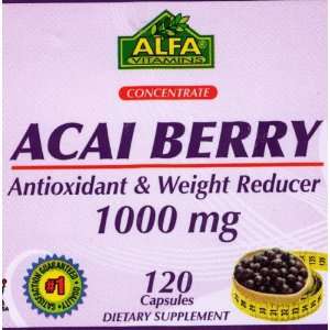  Alfa Vitamins Acai Berry 1000 Mg Nutrition Supplement, 120 