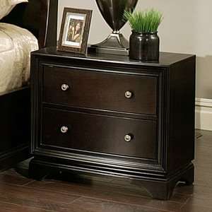   Plaza Collection 2 Drawer Nightstand in Dark Brown