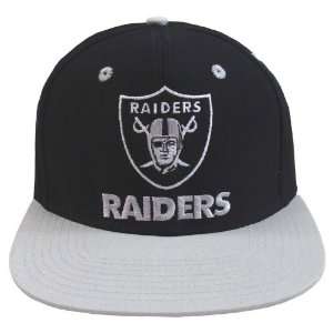  Oakland Raiders Retro Name & Logo Snapback Cap Hat Black 