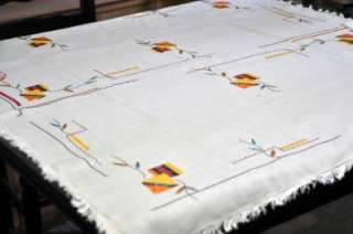   Vintage Embroidered Printed Linen Tablecloths Clean and Pressed  
