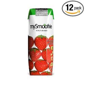 MySmoothie Fruit Smoothie, Strawberry, 250 Milliliter Cartons (Pack of 